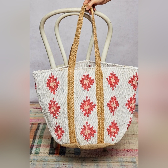 #1318 POL Sun-washed Red Bloom Totebag - Picture 4 of 5